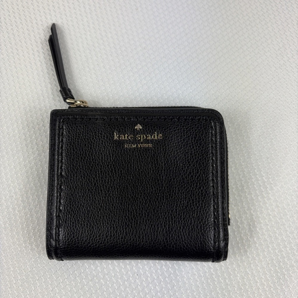 Kate Spade Patterson Drive Wallet Bi-fold Zip Leather Coin Purse Black NWOT